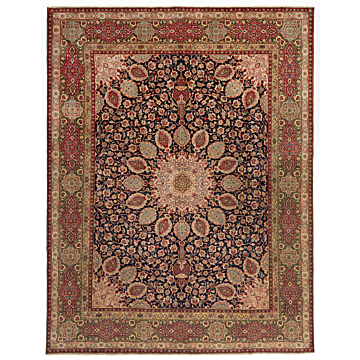 Tabriz Persian Rug Night Blue 388 x 300 cm