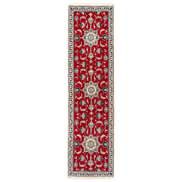 Nain Persian Rug Red 294 x 79 cm