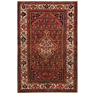 Hamedan Persian Rug Red 200 x 133 cm