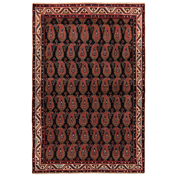 Hamedan Persian Rug Black 210 x 143 cm
