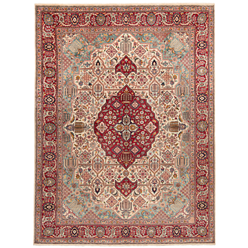 Tabriz Persian Rug Beige-Cream 396 x 297 cm
