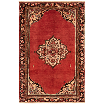 Hamedan Persian Rug Red 161 x 106 cm