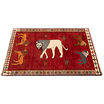 Gabbeh persian Persian Rug Red 191 x 126 cm