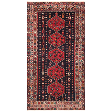 Hamedan Persian Rug Night Blue 288 x 152 cm