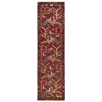 Hamedan Persian Rug Red 292 x 80 cm
