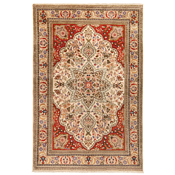 Tabriz Tabatabai Persian Rug Beige-Cream 151 x 101 cm