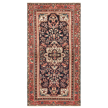Hamedan Persian Rug Night Blue 202 x 104 cm