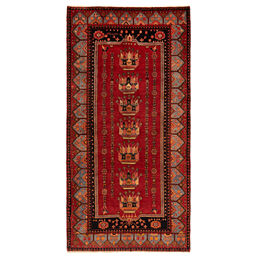 Hamedan Persian Rug Red 283 x 145 cm