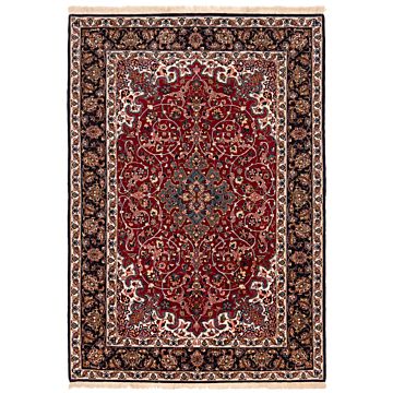 Isfahan Perserteppich aus Wolle und Seide