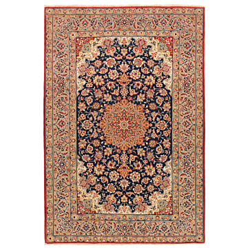 Isfahan Perserteppich aus Wolle und Seide