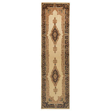 Kerman Persian Rug Beige-Cream 308 x 81 cm