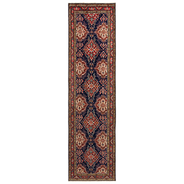 Tabriz Persian Rug Night Blue 394 x 109 cm