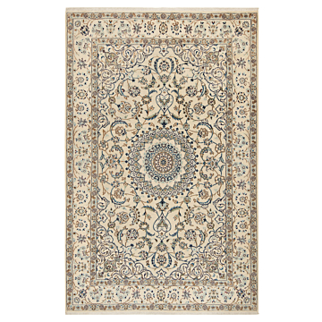 Nain 9la Persian Rug Beige-Cream 306 x 196 cm