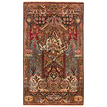 Kashan Persian Rug Beige-Cream 200 x 117 cm