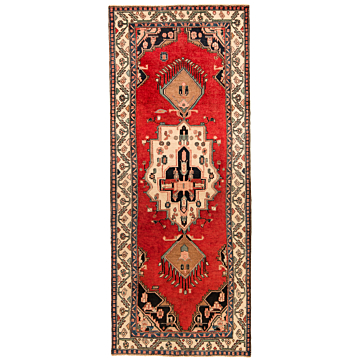 Hamedan Persian Rug Red 283 x 116 cm
