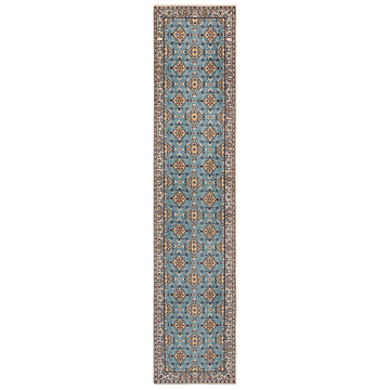 Nain 9la Persian Rug Blue 409 x 89 cm