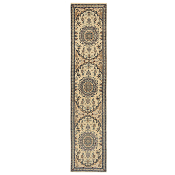 Nain 9la Persian Rug Beige-Cream 350 x 76 cm