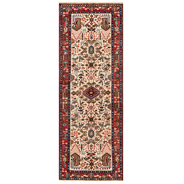 Hamedan Persian Rug Beige-Cream 211 x 78 cm
