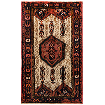 Hamedan Persian Rug Beige-Cream 155 x 96 cm