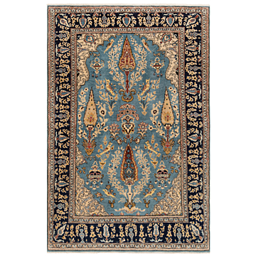 Qom Persian Rug Blue 159 x 108 cm