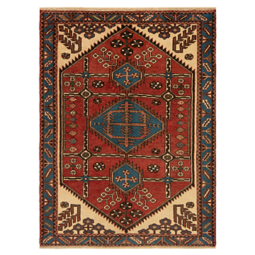 Hamedan Persian Rug Red 150 x 112 cm