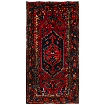 Hamedan Persian Rug Red 278 x 143 cm