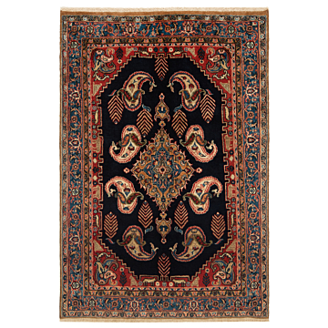 Hamedan Shahrbaft  Persian Rug Night Blue 156 x 107 cm