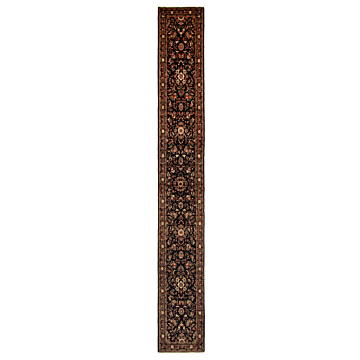 Hamedan Mehraban Persian Rug Night Blue 592 x 81 cm