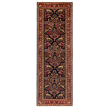 Hamedan Darjazin Persian Rug Night Blue 290 x 101 cm
