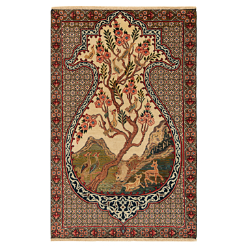 Najafabad Persian Rug Beige-Cream 156 x 100 cm
