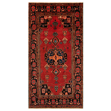 Hamedan Persian Rug Red 277 x 144 cm