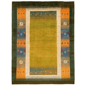 Gabbeh persian Rug Green 201 x 153 cm