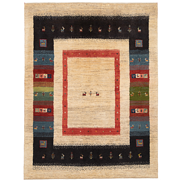 Gabbeh persian Rug Beige-Cream 200 x 152 cm