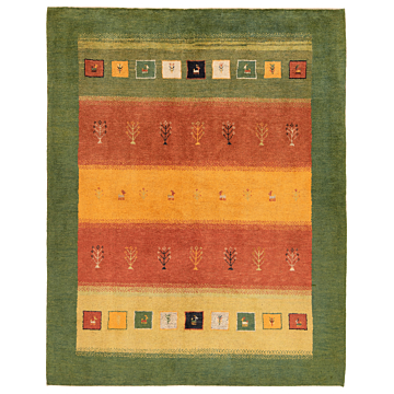 Gabbeh persian Rug Green 198 x 158 cm
