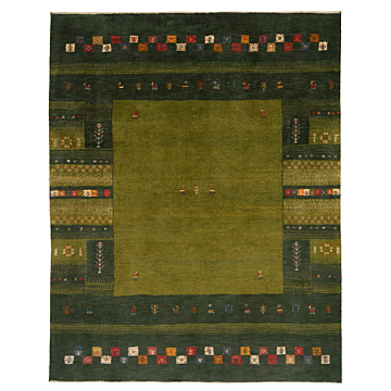 Gabbeh persian Rug Green 196 x 153 cm