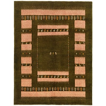 Gabbeh persian Rug Green 196 x 152 cm