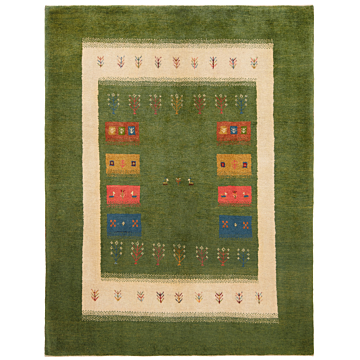 Gabbeh persian Rug Green 198 x 154 cm