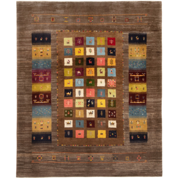 Gabbeh persian Rug Brown 243 x 206 cm