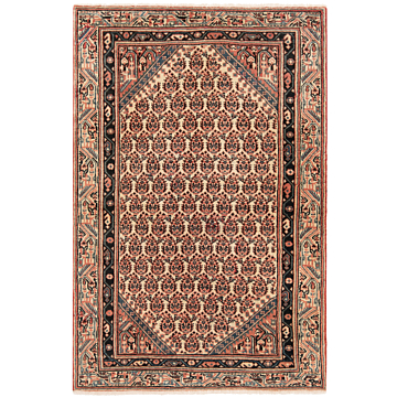 Hamedan Persian Rug Beige-Cream 146 x 96 cm