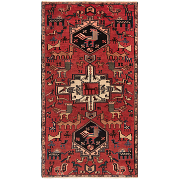 Hamedan Persian Rug Red 143 x 80 cm