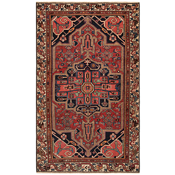 Hamedan Persian Rug Red 198 x 122 cm