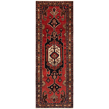 Hamedan Persian Rug Red 293 x 101 cm