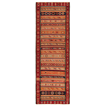 Kilim Relief Multicolor 371 x 125 cm