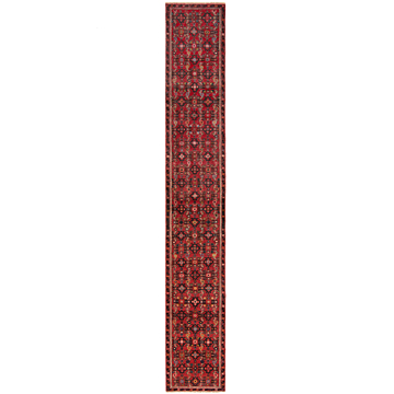 Hamedan Hosseinabad persian Rug Red 394 x 61 cm