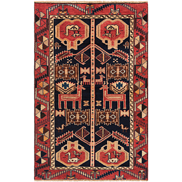 Hamedan Saweh Persian Rug Black 150 x 97 cm