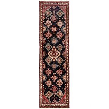 Hamedan Persian Rug Night Blue 311 x 88 cm