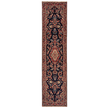 Hamedan Persian Rug Night Blue 311 x 78 cm