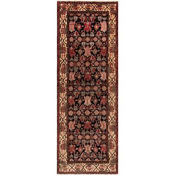 Hamedan Persian Rug Night Blue 290 x 103 cm