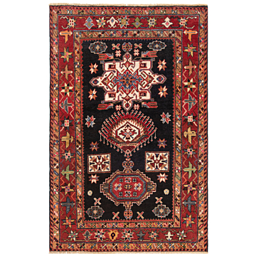 Hamedan Persian Rug Black 195 x 128 cm