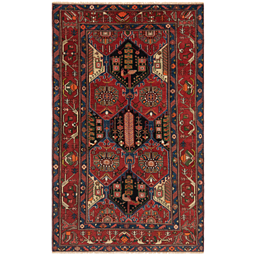 Hamedan Persian Rug Red 222 x 136 cm